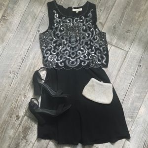 NWT Francesca’s Sequined Little Black Dress